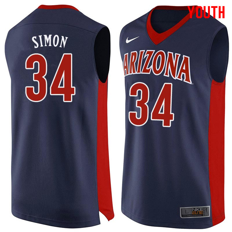 Youth Arizona Wildcats #34 Miles Simon College Basketball Jerseys Sale-Navy